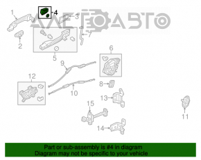 Capacul mânerului exterior al ușii din spate stânga pentru Honda Civic X FC 16-21 4d