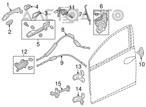 Capacul mânerului exterior dreapta față Honda Civic X FC 16-21 4d