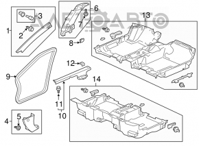 Acoperirea pardoselii pentru Honda Accord 13-17 hibrid.