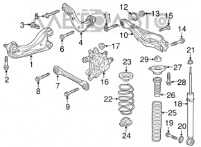 Amortizorul din spate dreapta pentru Honda Civic X FC 16-21 1.5T.