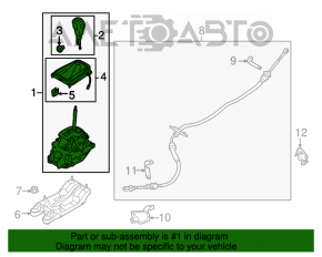 Schimbătorul de viteză al cutiei de viteze Ford Fusion mk5 13-16