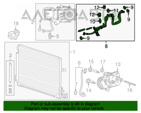 Tubulatura compresorului de aer condiționat - radiatorul Cadillac CTS 14- 3.6 2.0T