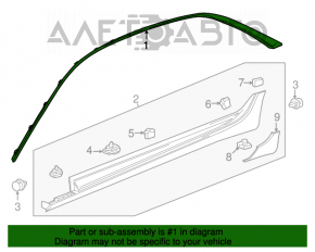 Capota dreapta deasupra usii Cadillac CTS 14- crom