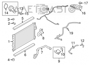 Furtunul de răcire superior Ford Escape MK3 13-19 2.5