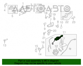 Mecanismul manetei ușii din fața dreapta a Ford Focus mk3 11-18