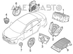 Radio cu casetofon și panou de control pentru Ford Focus mk3 11-14 pre-restilizare