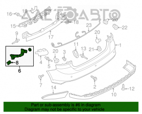 Suportul pentru bara spate stânga exterioară Ford Focus mk3 11-14 pre-restilizare 5 uși