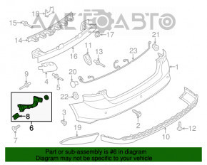 Suportul pentru bara spate dreapta exterioară Ford Focus mk3 11-14 pre-restilizare 5 uși, nou, neoriginal.