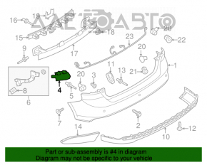 Suportul pentru bara spate stânga interior Ford Focus mk3 11-14 pre-restilizare 5 uși