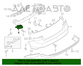 Крепление заднего бампера внутреннее правое Ford Focus mk3 11-14 дорест 5d