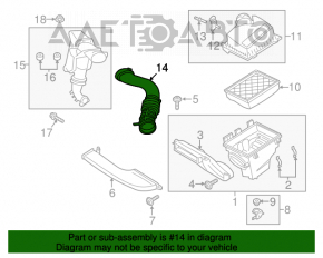 Воздуховод от фильтра Ford Fusion mk5 13-14 1.6Т