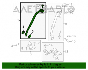 Centura de siguranță din spate dreapta pentru Ford Fusion mk5 13-16, culoare bej.