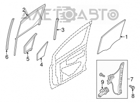 Стекло двери передней левой Ford Transit Connect MK2 13- царапины