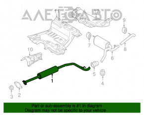 Calea de evacuare intermediară pentru Ford Transit Connect MK2 13- 2.5