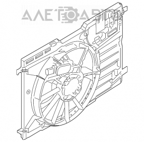 Difuzorul carcasei radiatorului asamblat Ford Transit Connect MK2 13- 2.5