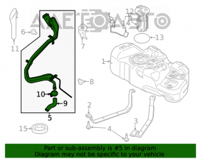 Gâtul de umplere a rezervorului de combustibil Ford Transit Connect MK2 13- 2.5