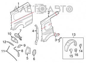 Aripa spate dreapta Ford Transit Connect MK2 13-