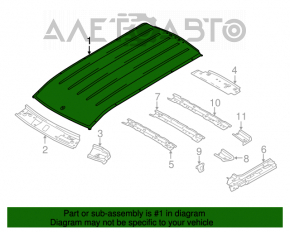 Acoperișul din metal pentru Ford Transit Connect MK2 13- cu două uși pentru portbagaj, tăiat