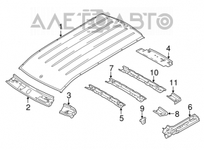 Acoperișul din metal pentru Ford Transit Connect MK2 13- cu două uși pentru portbagaj, tăiat