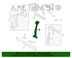 Suport caroserie central stânga Ford Transit Connect MK2 13- tăiat.