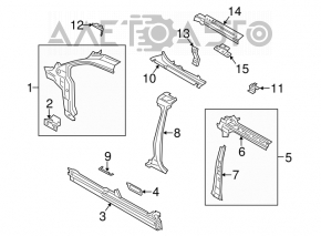 Bara caroserie centrală stânga Ford Transit Connect MK2 13-