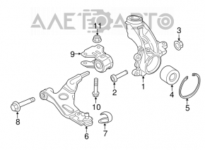 Цапфа со ступицей передняя правая Ford Transit Connect MK2 13- длинная база