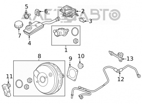 Главный тормозной цилиндр с бачком Ford Transit Connect MK2 13-