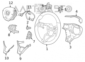 Butoanele de control de pe volanul stâng al Honda Accord 18-22 sunt meniul.