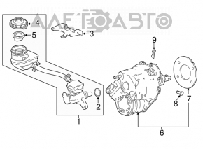 Усилитель тормозной Honda Accord 18-22 в сборе с ГТЦ, без дополнительного бачка