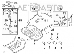 Rezervor de combustibil Hyundai Sonata 16-19 hibrid