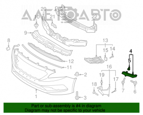 Suportul pentru bara de protecție față dreapta Hyundai Sonata 16-17 hibrid