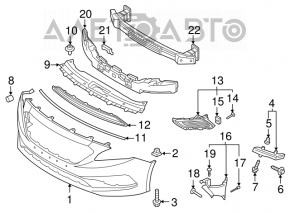 Нижняя решетка переднего бампера Hyundai Sonata 16-17 hybrid OEM