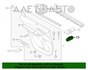 Controlul geamului electric din spatele stânga Mazda CX-9 16-