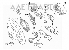 Butoanele de control de pe volanul stâng al Mercedes CLA 14-19 tip 1, uzură.