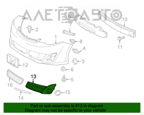 Grila bara fata dreapta Toyota Camry v50 12-14 usa SE sub PTF complet cu crom