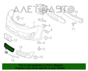 Grila inferioară a bara de protecție față Toyota Camry v50 12-14 usa SE