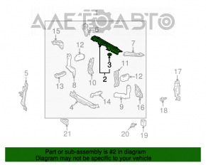 Bara superioară a televizorului Toyota Highlander 01-07