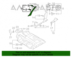 Capacul stâlpului frontal stânga VW Tiguan 09-17 gri.