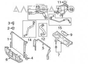 Radiatorul de răcire a apei pentru Mercedes W204 C 07-11 este deteriorat.