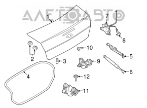 Крышка багажника Ford Focus usa 08-11 серебро тычки