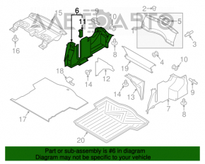 Capacul arcului drept Lincoln MKZ 13-20 negru