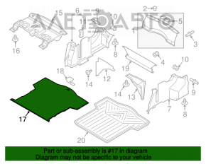 Capacitatea portbagajului Lincoln MKZ 13-20 este de culoare neagră.