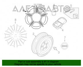 Roată de 16 inch, 6,1/2J ET40 5*114.3 Nissan Leaf 11-17 cu jantă.