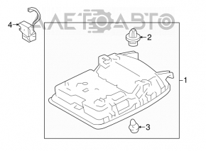 Плафон освещения передний Toyota Camry v70 18-20 серый без люка, 2 кнопки, US, царапина