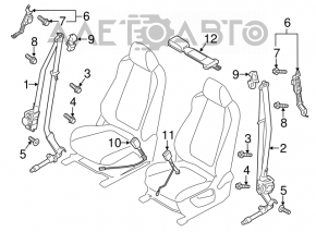 Пассажирский ремень безопасности Mazda CX-5 13-16 черн