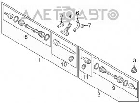 Ax cu roți față dreapta Ford Transit Connect MK2 13- 2.5