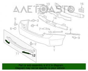 Reflectorul spate al barei de protecție dreapta pentru Honda Accord 13-15