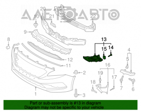 Capacul farului de ceață dreapta Hyundai Sonata 16-17 hibrid