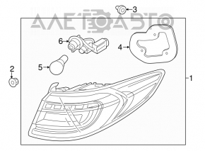 Lampa exterioară aripă stângă Hyundai Sonata 16-17 hibrid