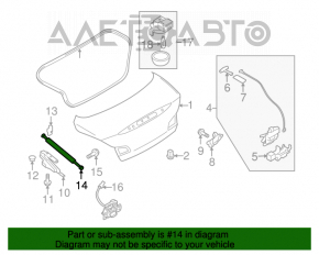 Amortizorul capacului portbagajului stânga Infiniti G25 G35 G37 4d 06-14